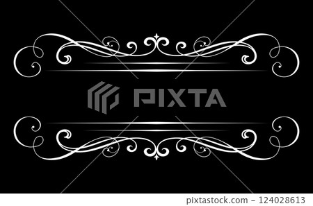 Vintage black and white element. Graphic vector design. Damask graphic ornament 124028613