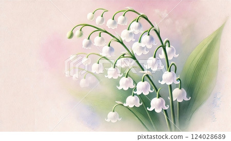 鈴蘭插圖(水彩畫 2 鈴蘭插圖(水彩畫 2 124028689