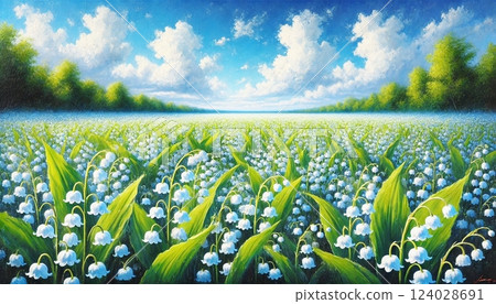 Lily of the valley field (oil painting) Lily of the valley field (oil painting) 124028691