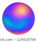 Colorful Geometric Sphere with Vibrant Gradient Pattern 124028706