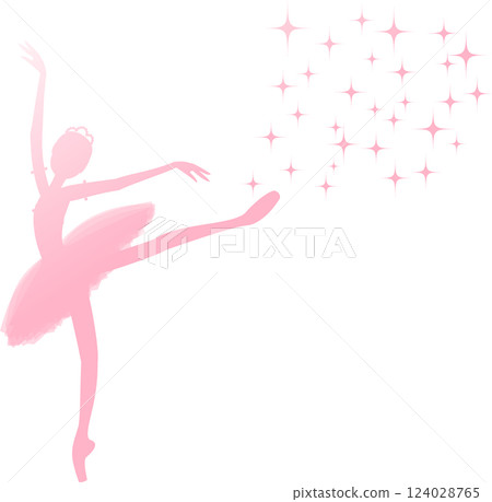 芭蕾舞女演員的淡粉紅色輪廓,漸變,閃閃發光 芭蕾舞女演員的淡粉紅色輪廓,漸變,閃閃發光 124028765