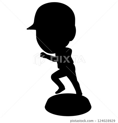 奔跑中的棒球選手搖頭娃娃 124028929