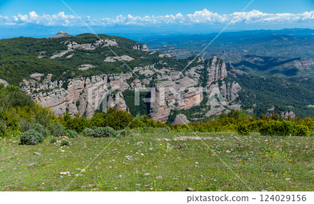 Mountain landscape of Natural Park de Sant Llorenc del Munt i l Obac 124029156