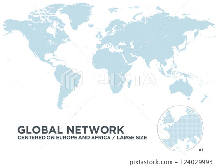 A dotted world map centered on Europe and Africa. Large size A dotted world map centered on Europe and Africa. Large size 124029993
