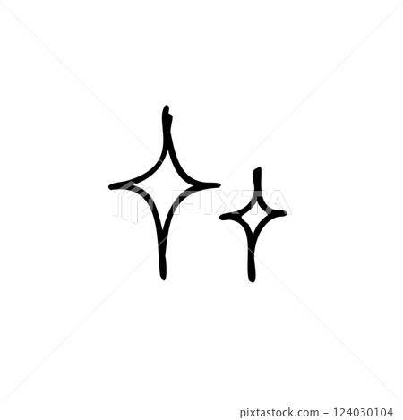 Expression of emotions: Monochrome illustration of a cartoonish expression of sparkling feelings. Decoration only. 124030104