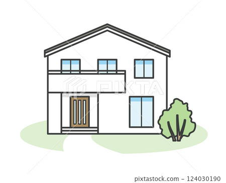 現代時尚的獨立住宅的插圖 124030190