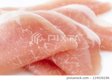 火腿裡肌片的特寫 124030286