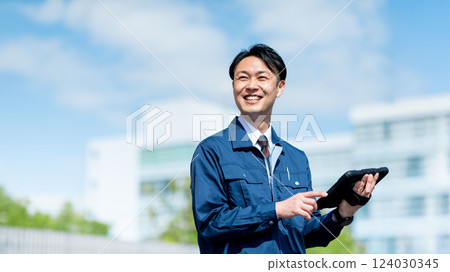 Engineer with tablet Engineer with tablet 124030345