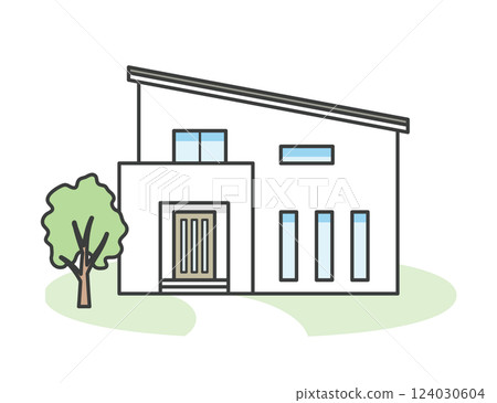現代時尚的獨立住宅的插圖 124030604