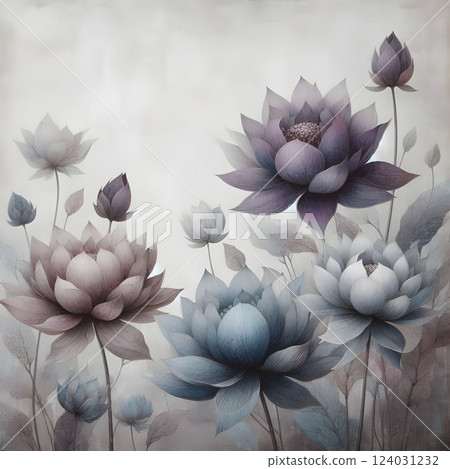 A delicate and artistic representation of flowers. 124031232