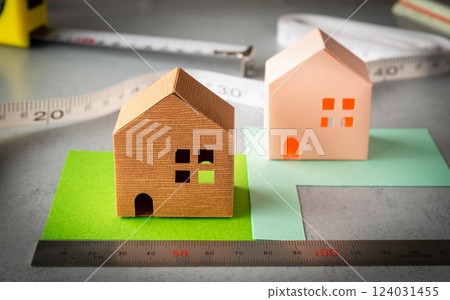 Detached house and measurement Building coverage ratio measurement Deformation land Flagpole land Detached house and measurement Building coverage ratio measurement Deformation land Flagpole land 124031455