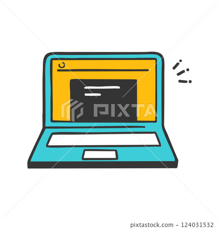 顯示網站的電腦插圖 顯示網站的電腦插圖 124031532