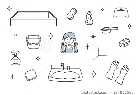 Illustration set for cleaning 124031593