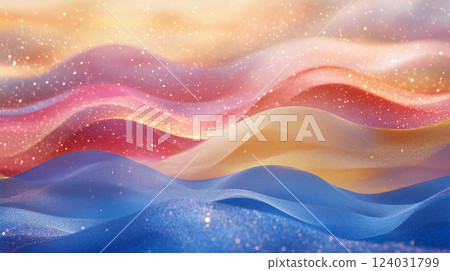 Red, blue and gold abstract background material (AI generated image) 124031799