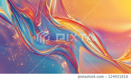 極光色彩抽象的背景素材（AI 產生的影像） 124031818