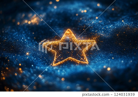 Star surrounded by lot of glitter 124031939