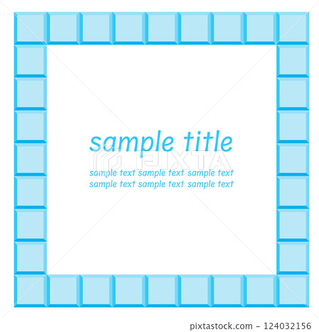 Light blue block square frame vector ornament illustration 124032156