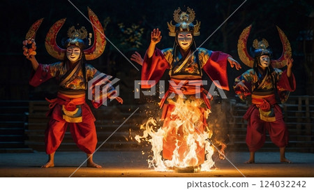 火神降臨在漆黑的夜空中 124032242