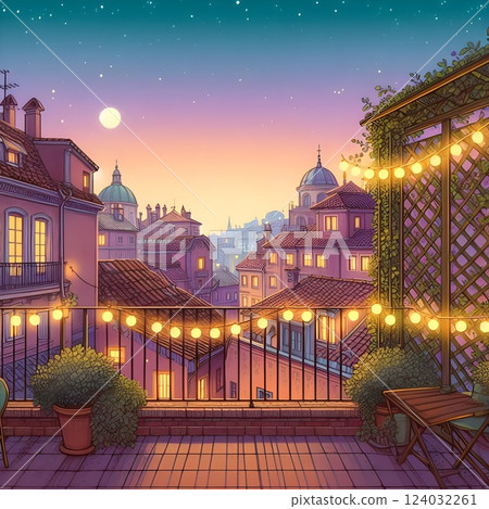 Sunset on the Balcony. 124032261