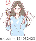 Woman suffering from spreading hair 124032423
