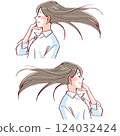 Long-haired woman _ profile 124032424