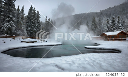 In the midst of the cold, snowy outdoors, I surrender myself to the warm water and free my mind and body. 124032432
