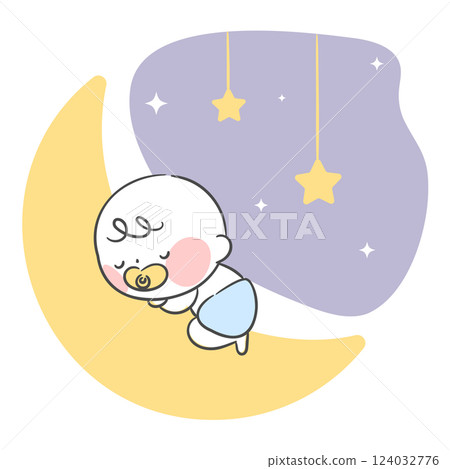 Illustration of a sleeping baby 124032776