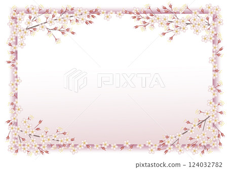 Cherry blossom decorative frame 124032782