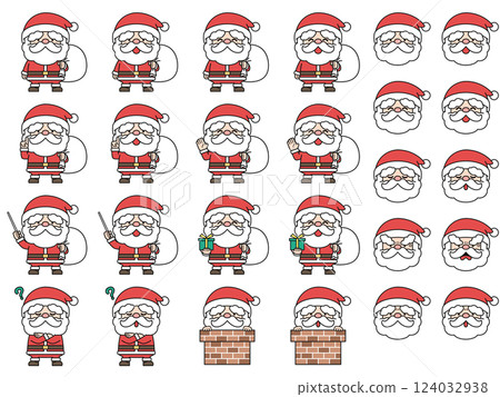 Santa Claus illustration set Santa Claus illustration set 124032938