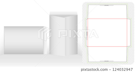 file folder business die cut templates designs 3d mock-up isolated white backgrounds for packaging branding, products compartments unique design, minimalist conceptual holder stationery product office 124032947
