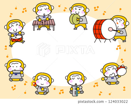 Cute monkey concert frame Cute monkey concert frame 124033022