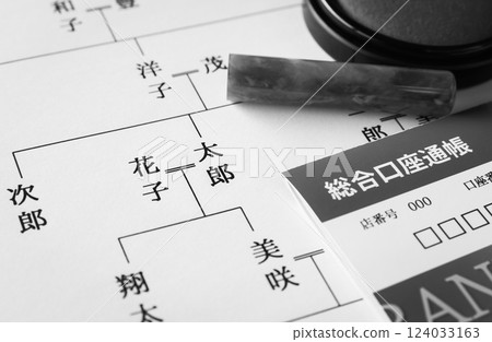 家譜、存摺、郵票、財物、名義存款、禮物、遺產 家譜、存摺、郵票、財物、名義存款、禮物、遺產 124033163