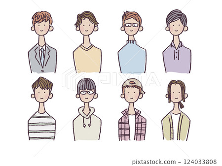 手繪男性插圖 124033808