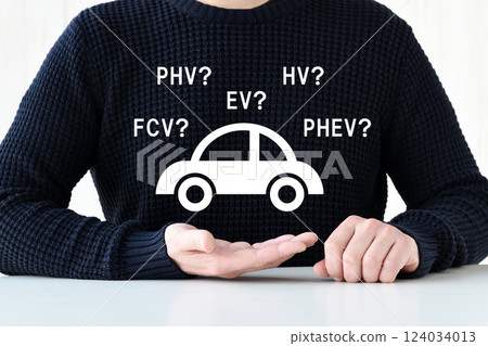不懂環保汽車用語的男子的形象 124034013