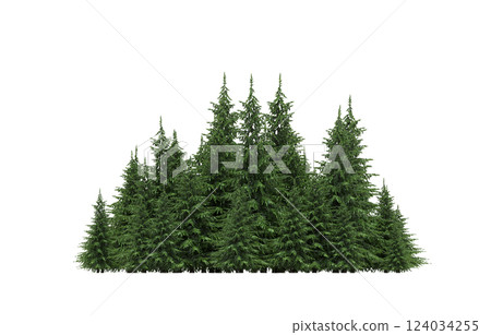 group of trees isolated on a transparent background, forest, sketch, outline illustration, cg render group of trees isolated on a transparent background, forest, sketch, outline illustration, cg render 124034255