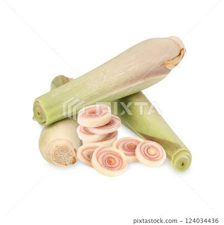 lemongrass sliced isolated on white background  124034436