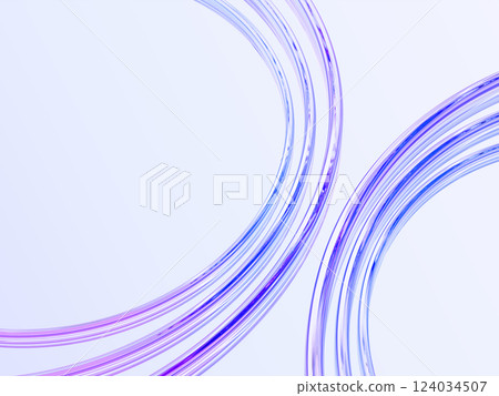 3d glass holographic transparent ring with circle line render. Abstract background with liquid gradient curve streaks and iridescent light texture. Digital graphic design tech banner. 3D illustration 124034507