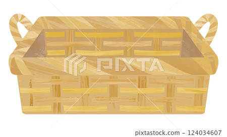 Watercolor style basket illustration material 124034607