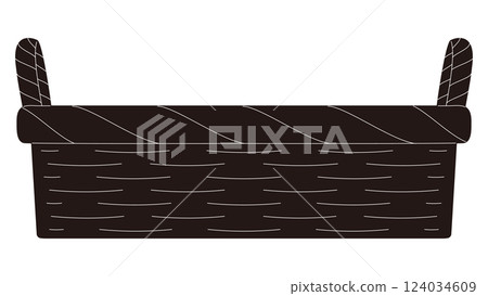 Silhouette horizontal basket illustration material 124034609