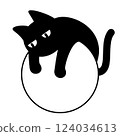 一隻貓在玩球的插圖 124034613