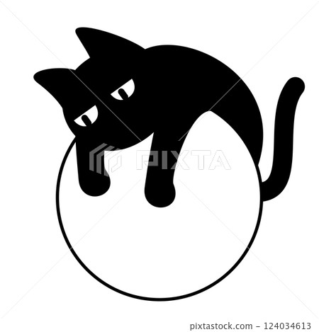 一隻貓在玩球的插圖 一隻貓在玩球的插圖 124034613