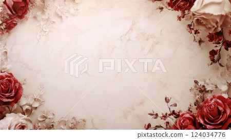 Vintage background with delicate lace and roses 124034776