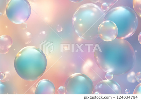 Soap bubbles with beautiful gradation Soap bubbles with beautiful gradation 124034784
