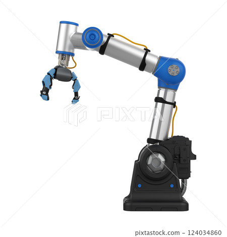 Metallic ai robotic gripper arm isolated 124034860