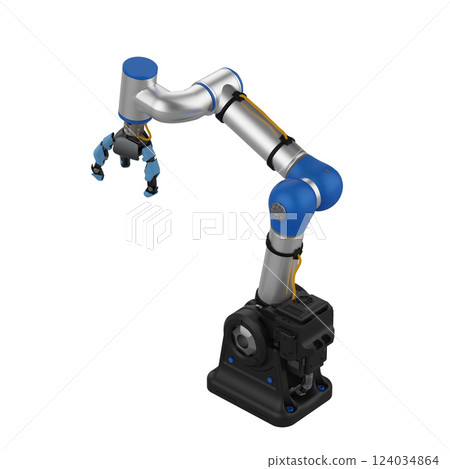 Metallic ai robotic gripper arm isolated 124034864