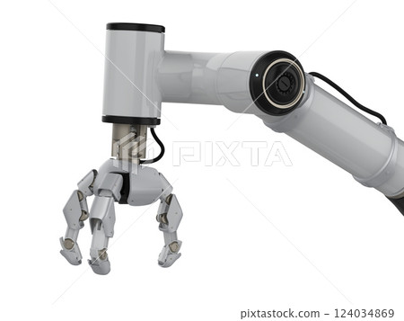 White ai robotic gripper arm isolated on white 124034869