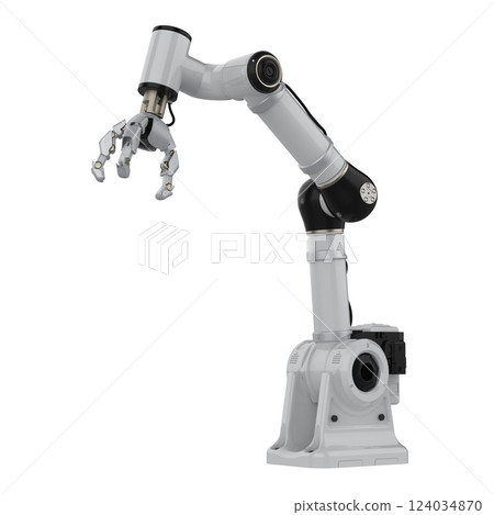 White ai robotic gripper arm isolated on white 124034870