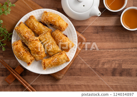 酥皮叉燒酥 酥皮 叉燒 點心 BBQ pork puff pastry チャーシューパイ 酥皮叉燒酥 酥皮 叉燒 點心 BBQ pork puff pastry チャーシューパイ 124034897