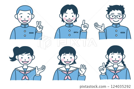 Student illustration set Student illustration set 124035292