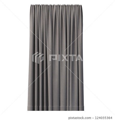 curtain isolated on a transparent background, interior decorations, 3D illustration, cg render 124035364